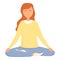 Manager meditation icon cartoon vector. Home pose