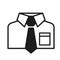 Manager shirt and necktie icon. Gentlemen classic apparel logo design element. Isolated outlined vector illustration. Office inter