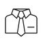 Manager shirt and necktie icon. Gentlemen classic apparel logo design element. Isolated outlined vector illustration. Office inter