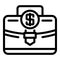 Manager suitcase icon, outline style