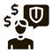 manager talk pay insurance icon Vector Glyph Illustration