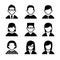 Managers and Programmers User Icons Set. Vector