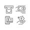 Managing business finances pixel perfect linear icons set