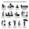 Managing chemotherapy side effects icons and pictograms