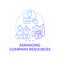 Managing company resources concept icon