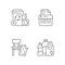 Managing waste linear icons set