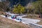 Manali, Himachal Pradesh, India - May 01, 2019 : Tourist enjoying in gulaba. Road to Rohtang pass in himalayas