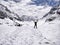 Manali, India - June 14th 2019: Man Having Sense of Achievement when he reach his goal/peak of Humpta Pass trek in Indian Himalaya