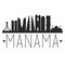 Manama Bahrain. City Skyline. Silhouette City. Design Vector. Famous Monuments.