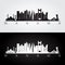 Manama skyline and landmarks silhouette