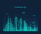 Manama skyline silhouette vector linear style