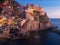 Manarola La Spezia city with small villages at evening, Italy