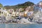 Manarola, Liguria, Italy fisherman village, colorful houses on sunny warm day. Monterosso al Mare, Vernazza, Corniglia