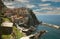 Manarola, Liguria, Italy. June 2020. Amazing view of the seaside village. The colored houses leaning on the rock near the sea are