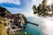 Manarola, one of famous small coastal cliff towns and fishing villages in Cinque Terre national park on Italian Riviera