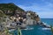 Manarola panorama in Cinque Terre. Unesco world heritage. Sea coast. Manarola. Liguria. Italy