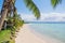 Manase Beach, Savai`i, Samoa, South Pacific - blue sea and sky w