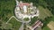 Manasija monastery and fortress Serbia birdseye aerial view of orthodox landmark