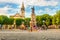 MANAUS, AMAZONAS, BRAZIL - MARCH 2019: Church of St. Sebastian. Monument a Abertura dos Portos as Nacoes Amigas