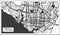 Manaus Brazil City Map in Black and White Color in Retro Style. Outline Map