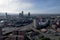 Manchester City Centre Drone Aerial View Above Building Work Skyline Construction Blue Sky Summer Beetham Tower