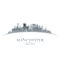 Manchester England city skyline silhouette white background