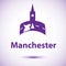 Manchester England, detailed silhouette. Trendy vector illustration