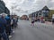 Manchester Marathon 2024 Runners go down the A56