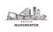 Manchester sketch skyline. Britain, Manchester hand drawn vector illustration