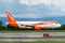 MANCHESTER UK, 30 MAY 2019: Easyjet Airbus A320 flight U21912 from Palma de Mallorca lands on runway 23R at Manchaester Airport