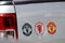 Manchester United F.C. Stickers On Back Of Truck