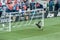 Manchester United\'s keeper trying to save a penalty shot