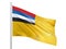 Manchukuo flag waving on white background, close up, isolated. 3D render