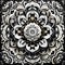mandala Art of style for tattoo ,filled background of black