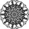 Mandala black line flower on white background