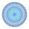 Mandala in blue tones. Vector openwork delicate drawing.