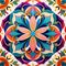 Mandala circle geometric central floral design pattern