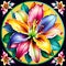 Mandala circle lily floral leaf complementary colors