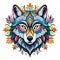 Mandala circle wolf dog artistic design spiritual canine