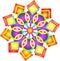 Mandala. Colorful psychedelic star square mandala