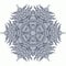 Mandala design or snowflake in dark blue