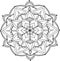 Mandala. Ethnic round ornament. A hand-drawn oriental motif. Icon, seal of meditative yoga