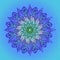 MANDALA FLOR DALIA. PLAIN LIGHT BLUE BACKGROUND. LINEAR DESIGN. ART DECO STYLE