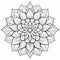 Mandala Flower Coloring Page: Multilayered Dimensions In Black And White