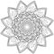 Mandala flower with double-layered core and shaded petals, anti stress coloring page for kids and adults