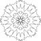 Mandala, flower star ice flake scribble drawing doodle, vector drawing of weird shapes for coloring book