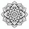 Mandala Flower Tattoo: Intricate Black And White Line Drawing