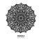 Mandala flower vector drawing. Decorative boho round ornament.