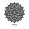 Mandala flower vector drawing. Decorative boho round ornament.