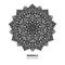 Mandala flower vector drawing. Decorative boho round ornament.